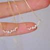 Wholesale Women's S925 Sterling Silver Geometric Smile Pendant Necklace With Zircon And Diamonds O Word Chain