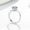 Wholesale Women's S925 Sterling Silver Geometric Snowflake Sixclaw Moissanite Ring Electroplated