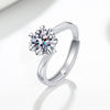 Wholesale Women's S925 Sterling Silver Geometric Snowflake Sixclaw Moissanite Ring Electroplated