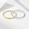 Wholesale Women's S925 Sterling Silver Geometric Spiral Twist Pattern Electroplated Ring