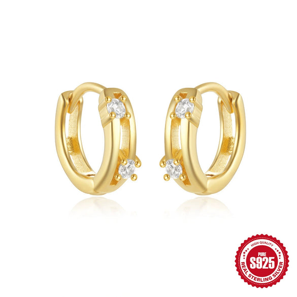 Wholesale Women's S925 Sterling Silver Geometric Spiral Wave Water Drop Thin Earrings With Electroplating