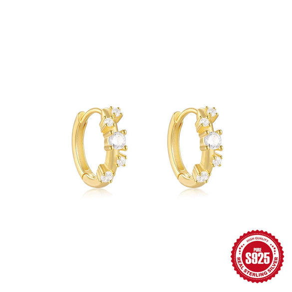 Wholesale Women's S925 Sterling Silver Geometric Spiral Wave Water Drop Thin Earrings With Electroplating