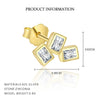 Wholesale Women's S925 Sterling Silver Geometric Square Earrings With Flash Zirconium