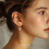Wholesale Women's S925 Sterling Silver Geometric Square Earrings With Flash Zirconium