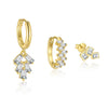 Wholesale Women's S925 Sterling Silver Geometric Square Earrings With Flash Zirconium