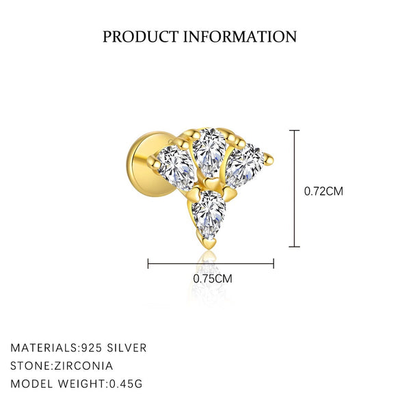 Wholesale Women's S925 Sterling Silver Geometric Square Earrings With Zirconia
