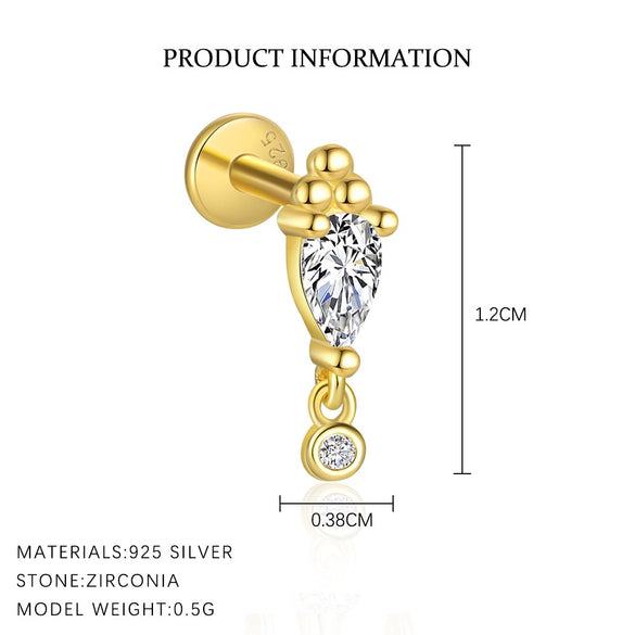 Wholesale Women's S925 Sterling Silver Geometric Square Earrings With Zirconia