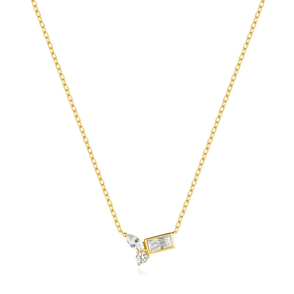Wholesale Women's S925 Sterling Silver Geometric Square Horse Eye Diamondencrusted Electroplated Allmatch Clavicle Necklace With O Chain