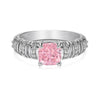 Wholesale Women's S925 Sterling Silver Geometric Square Ice Flower Cut Zircon Ring With Electroplating