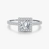 Wholesale Women's S925 Sterling Silver Geometric Square Inlaid Zircon Ring