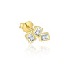 Wholesale Women's S925 Sterling Silver Geometric Square Light Luxury Zircon Earrings