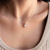 Wholesale Women's S925 Sterling Silver Geometric Square Necklace With O Word Chain And Electroplating