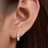 Wholesale Women's S925 Sterling Silver Geometric Square Zircon Earrings Light Luxury Jewelry