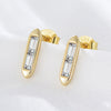 Wholesale Women's S925 Sterling Silver Geometric Square Zircon Earrings Light Luxury Jewelry