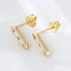 Wholesale Women's S925 Sterling Silver Geometric Square Zircon Earrings Light Luxury Jewelry