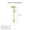 Wholesale Women's S925 Sterling Silver Geometric Square Zircon Earrings Light Luxury Style