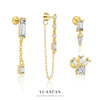Wholesale Women's S925 Sterling Silver Geometric Square Zircon Earrings Light Luxury Style