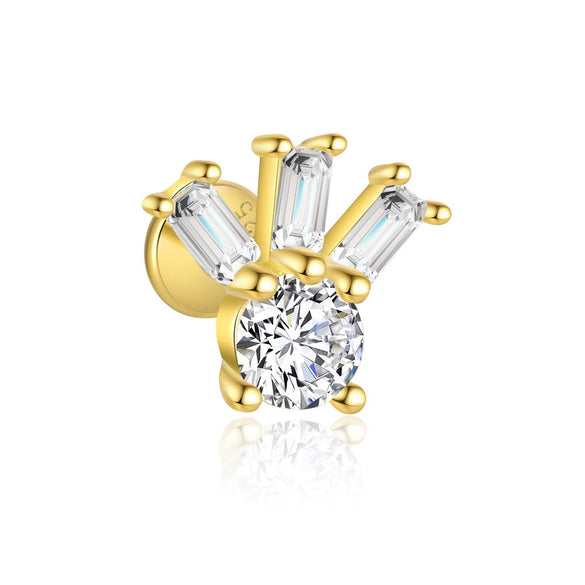 Wholesale Women's S925 Sterling Silver Geometric Square Zircon Earrings Light Luxury Style