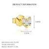 Wholesale Women's S925 Sterling Silver Geometric Square Zircon Earrings