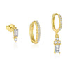 Wholesale Women's S925 Sterling Silver Geometric Square Zircon Earrings