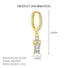 Wholesale Women's S925 Sterling Silver Geometric Square Zircon Earrings