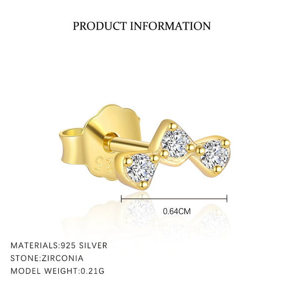 Wholesale Women's S925 Sterling Silver Geometric Square Zircon Earrings