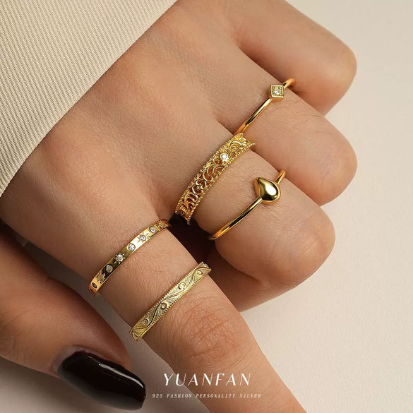 Wholesale Women's S925 Sterling Silver Geometric Square Zirconium Ring