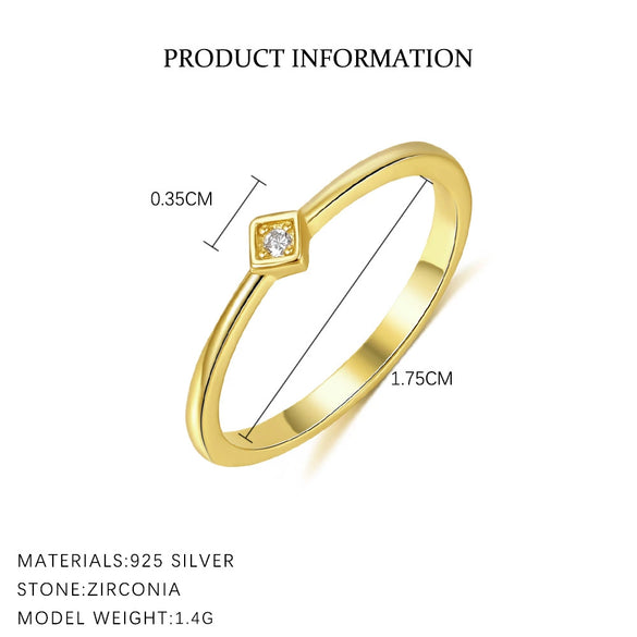 Wholesale Women's S925 Sterling Silver Geometric Square Zirconium Ring