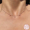 Wholesale Women's S925 Sterling Silver Geometric Stacked Clavicle Necklace With Electroplating And Ice Crystal Diamond Stacked Design