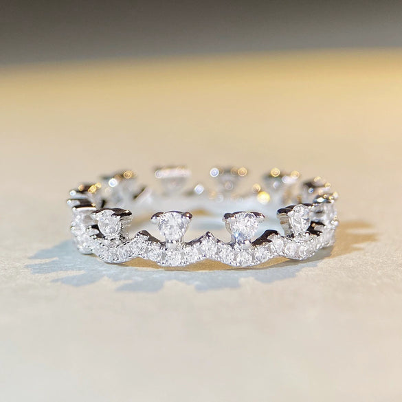 Wholesale Women's S925 Sterling Silver Geometric Stacked Lace Ring With Electroplating