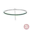 Wholesale Women's S925 Sterling Silver Geometric Style Electroplated Adjustable Tennis Bracelet