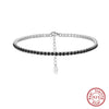 Wholesale Women's S925 Sterling Silver Geometric Style Electroplated Adjustable Tennis Bracelet