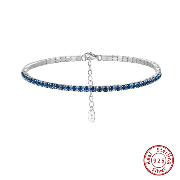 Wholesale Women's S925 Sterling Silver Geometric Style Electroplated Adjustable Tennis Bracelet