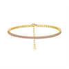 Wholesale Women's S925 Sterling Silver Geometric Style Electroplated Adjustable Tennis Bracelet