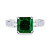 Wholesale Women's S925 Sterling Silver Geometric Style Emerald Cut Zircon Ring With High Carbon Diamond