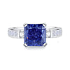 Wholesale Women's S925 Sterling Silver Geometric Style Emerald Cut Zircon Ring With High Carbon Diamond