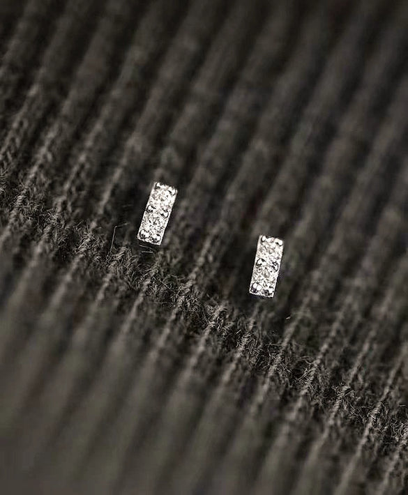 Wholesale Women's S925 Sterling Silver Geometric Style Goldplated Zirconia Earrings