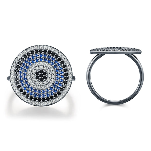 Wholesale Women's S925 Sterling Silver Geometric Style Luxury Diamond Ring With Electroplating