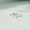Wholesale Women's S925 Sterling Silver Geometric Sun Drop Flower Ring With Electroplating