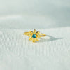 Wholesale Women's S925 Sterling Silver Geometric Sun Drop Flower Ring With Electroplating