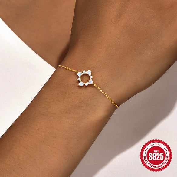 Wholesale Women's S925 Sterling Silver Geometric Sun Moon Necklace With Electroplating