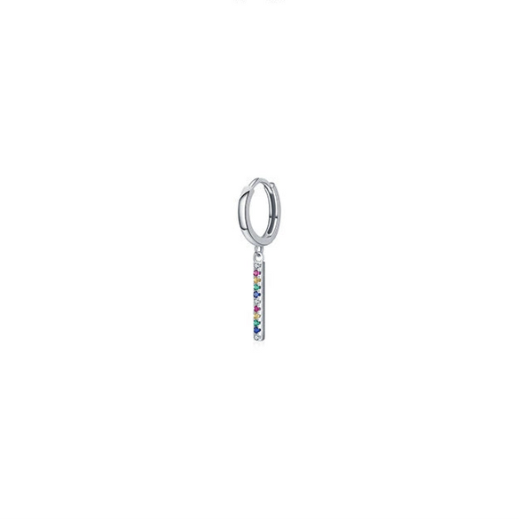 Wholesale Women's S925 Sterling Silver Geometric Tassel Earrings With Microinlay