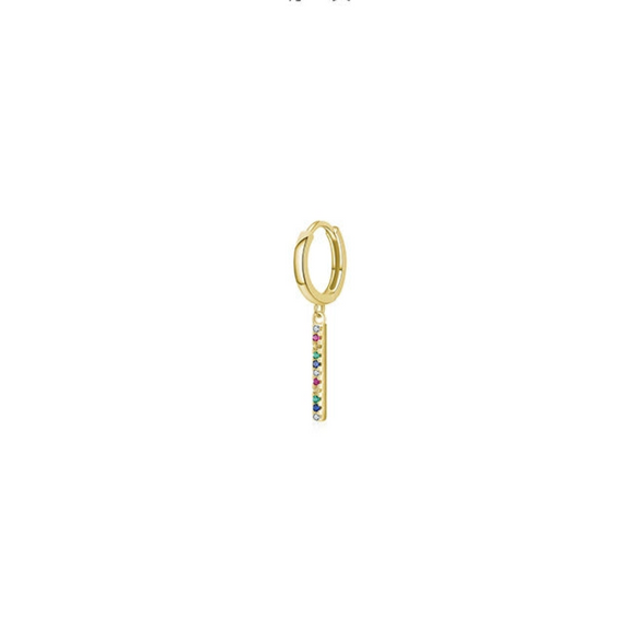 Wholesale Women's S925 Sterling Silver Geometric Tassel Earrings With Microinlay