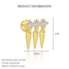 Wholesale Women's S925 Sterling Silver Geometric Tassel Pendant Zircon Earrings