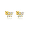 Wholesale Women's S925 Sterling Silver Geometric Tassel Pendant Zircon Earrings