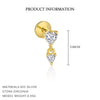 Wholesale Women's S925 Sterling Silver Geometric Tassel Pendant Zircon Earrings