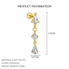 Wholesale Women's S925 Sterling Silver Geometric Tassel Pendant Zircon Earrings