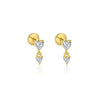 Wholesale Women's S925 Sterling Silver Geometric Tassel Pendant Zircon Earrings