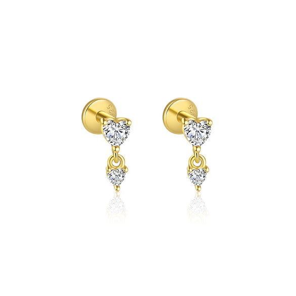 Wholesale Women's S925 Sterling Silver Geometric Tassel Pendant Zircon Earrings