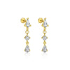 Wholesale Women's S925 Sterling Silver Geometric Tassel Pendant Zircon Earrings